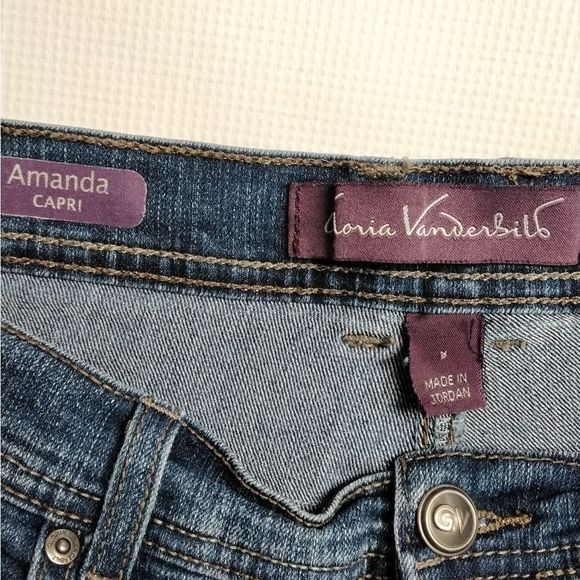 Gloria Vanderbilt Blue Jean Cuffed Capri /Clam Diggers Sz 8 Western Farmcore - Picture 7 of 10